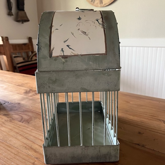 Vintage Green Metal Decorative Birdcage - Picture 4 of 10